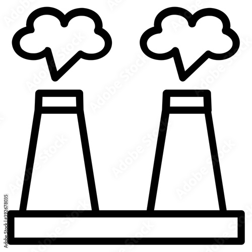 
Building with chimney, an industrial site or factory
