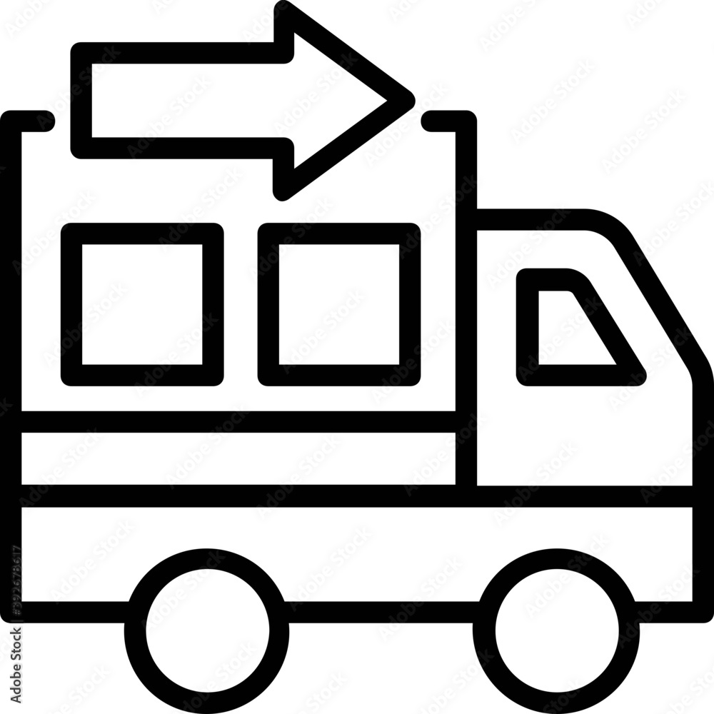 A pickup van with arrow concept of commercial delivery
A pickup van with arrow concept of commercial delivery