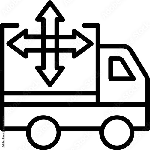 
A pickup van with concept of shifting or shipping 
