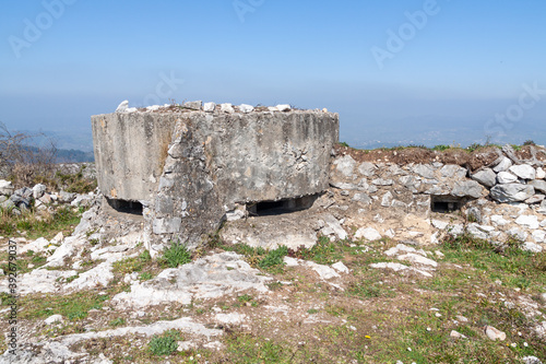 Abandoned fortress and old military concrete bunker of the spanish Civil War