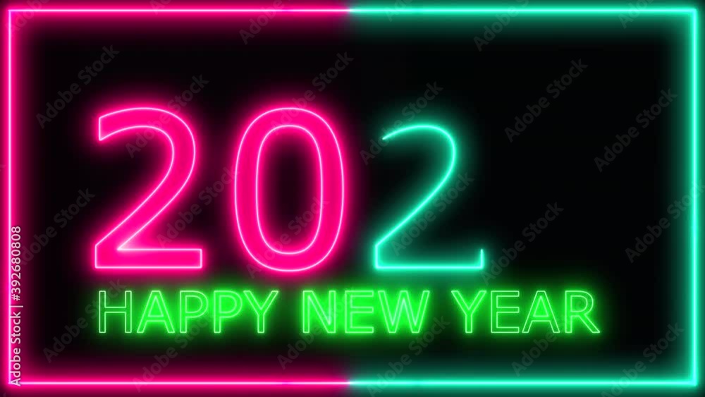 Happy New Year 2020 background neon concept Happy New Year 2020 background neon concept