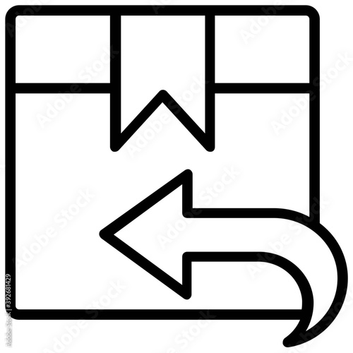 
A delivery box with return arrow concept of returned parcel 
