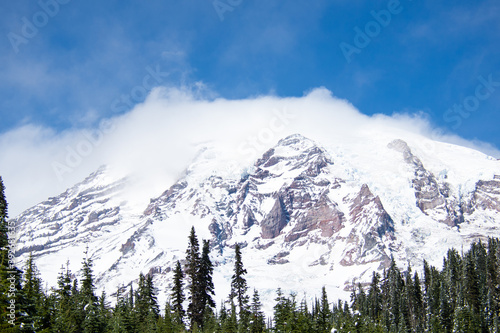 snow covered mountains