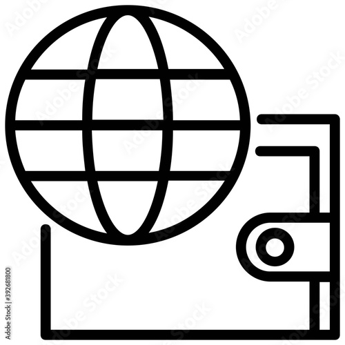 
A globe with gift box in circular arrows concept of round the globe delivery services 
