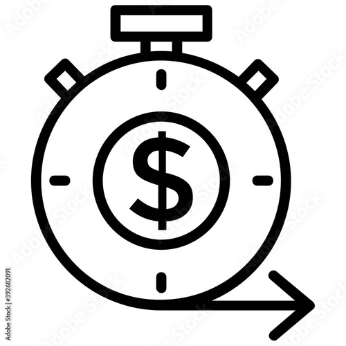 
Dollar coin inside chronometer presenting the concept of time value
