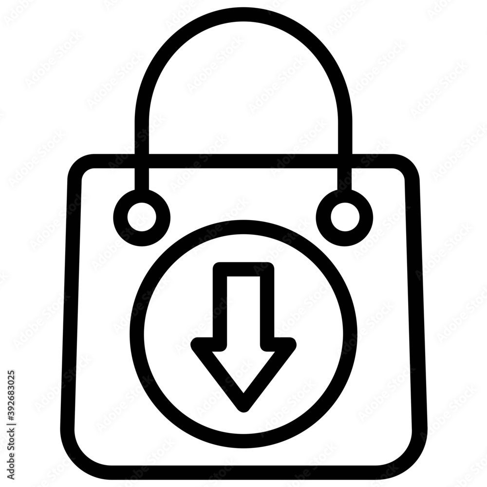 A shopping bag with downward arrow concept of add to bag
A shopping bag with downward arrow concept of add to bag