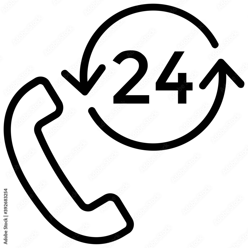 A 24 digit in circular arrows and phone receiver concept of 24 hr calling service
A 24 digit in circular arrows and phone receiver concept of 24 hr calling service