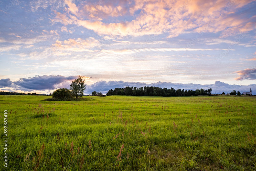 Beautiful sunset at summer day. Amazing nature landscape. Beautiful sunset at summer day. Amazing nature landscape.