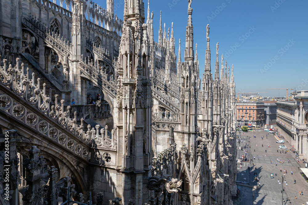Closeup facade of Milan Cathedral (Duomo di Milano)