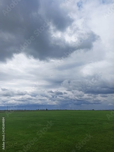 Storm clouds over the field