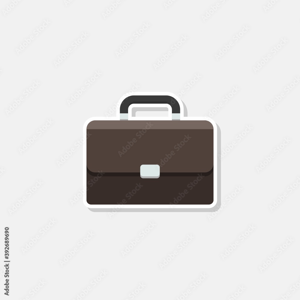 Briefcase White Stroke and Shadow icon vector isolated. Briefcase White Stroke and Shadow icon vector isolated.