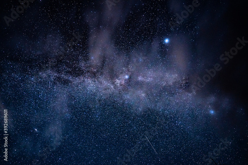 Overhead milky way with stars in clear summer night. Country side.  © nikwaller