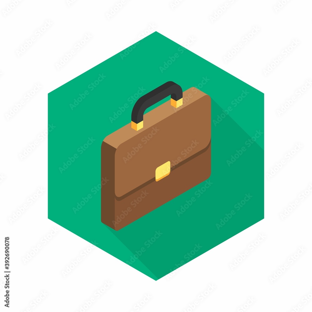 Briefcase right view icon vector isometric. Briefcase right view icon vector isometric.