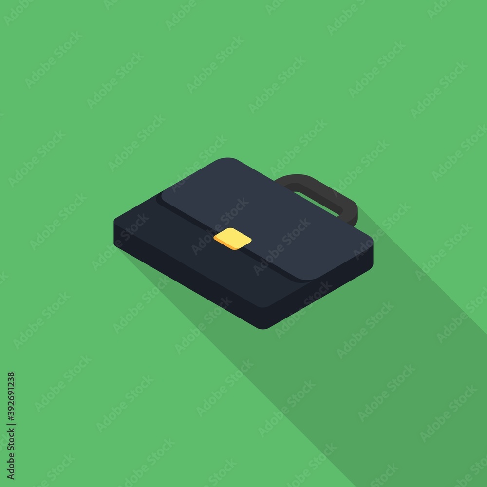 Obraz premium Briefcase left view icon vector isometric.