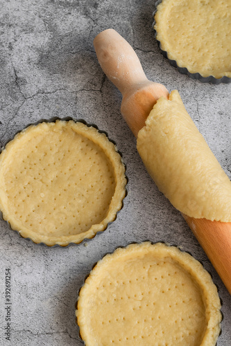 Short crust pastry for pies, cooking concept 
