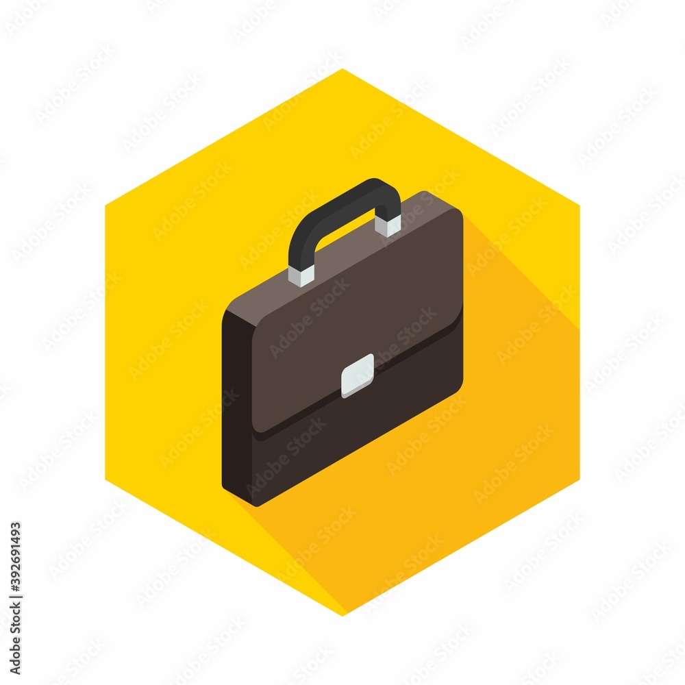 Briefcase right view icon vector isometric. Briefcase right view icon vector isometric.