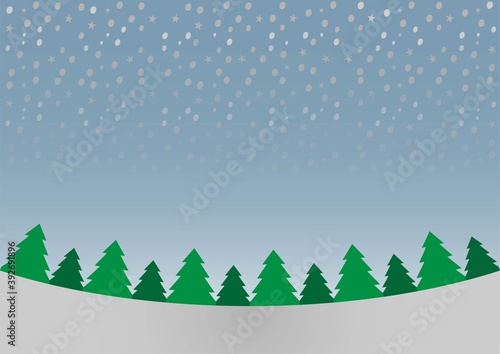 vector Christmas and winter forest background, frame for Xmas, New Year poster