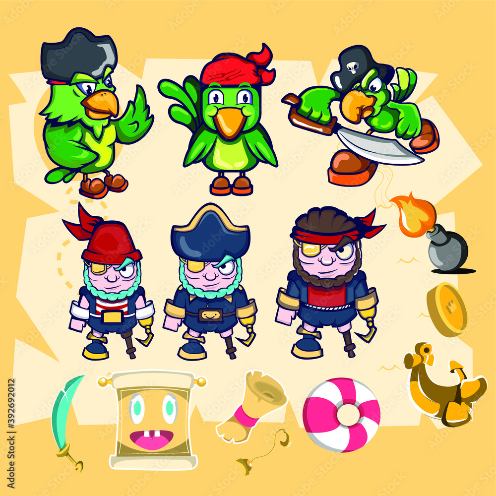 Fototapeta premium pirate vector illustration character design