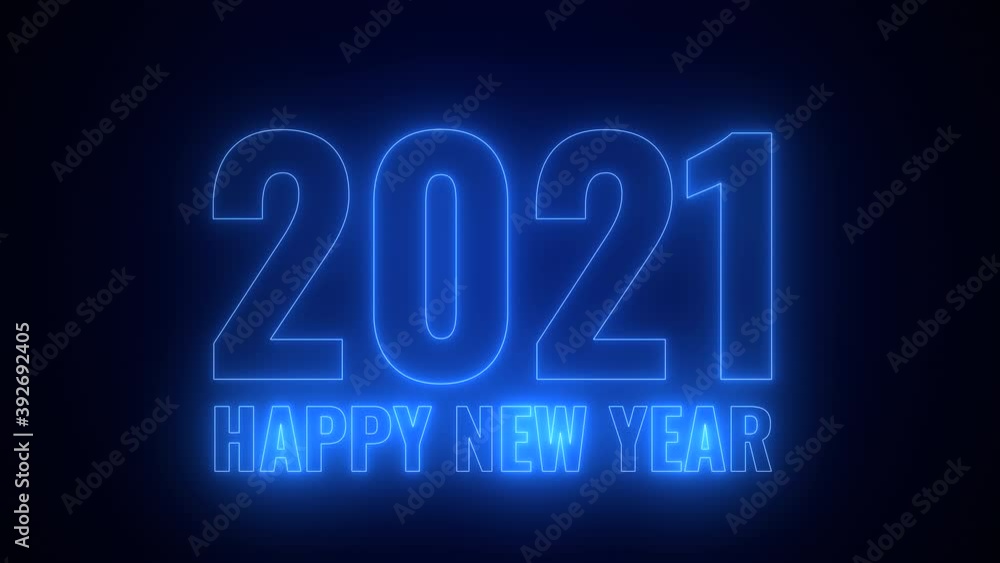 Happy New Year 2020 background neon concept Happy New Year 2020 background neon concept