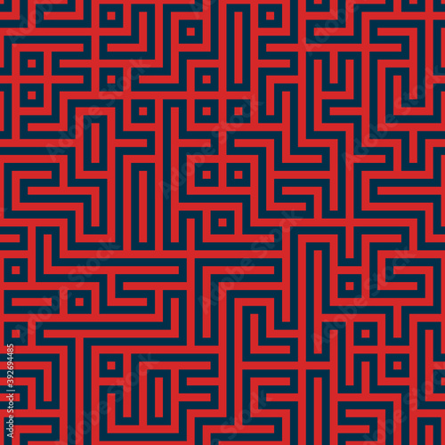 Labyrinth vector background. Monochrome maze abstract pattern.