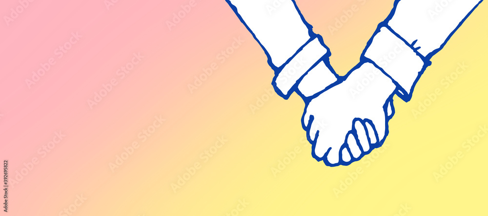 Obraz premium 繋いだ手のイラスト