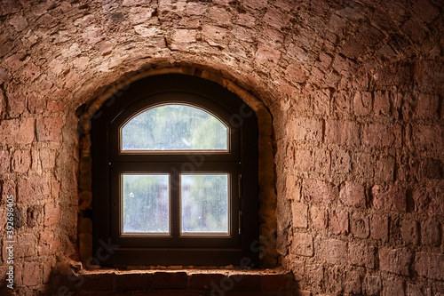 Window in a brick wall.