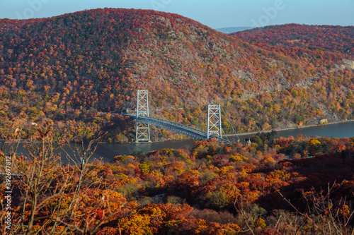 Photography Bear Mountain Bridge over the Hudson River in New York (otherwise known as the P