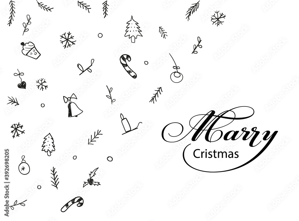Minimalistic black and white Christmas pattern Minimalistic black and white Christmas pattern
