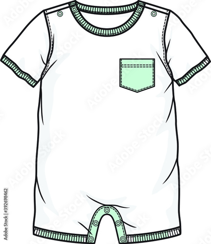 baby rompers flat sketch design