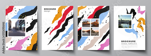 Vector layout of A4 cover mockups design templates for brochure, flyer layout, booklet, cover design, book design, brochure cover, creative agency, corporate, business, portfolio, pitch deck, startup.