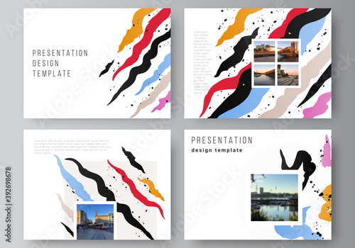 Vector layout of the presentation slides design business templates, multipurpose template for presentation brochure, brochure cover, business report, agency, corporate, portfolio, pitch deck, startup.