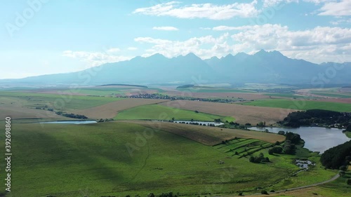 Wallpaper Mural Aerial view of a pond in the village of Vrbov in Slovakia Torontodigital.ca
