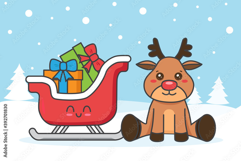 Naklejka premium Christmas card on the snow