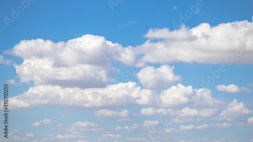 White clouds with blue sky in spring