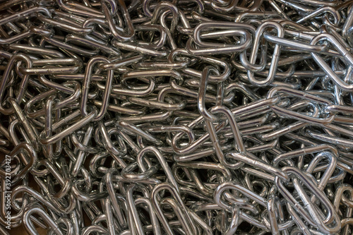 Set of metal chain, isolated on white background