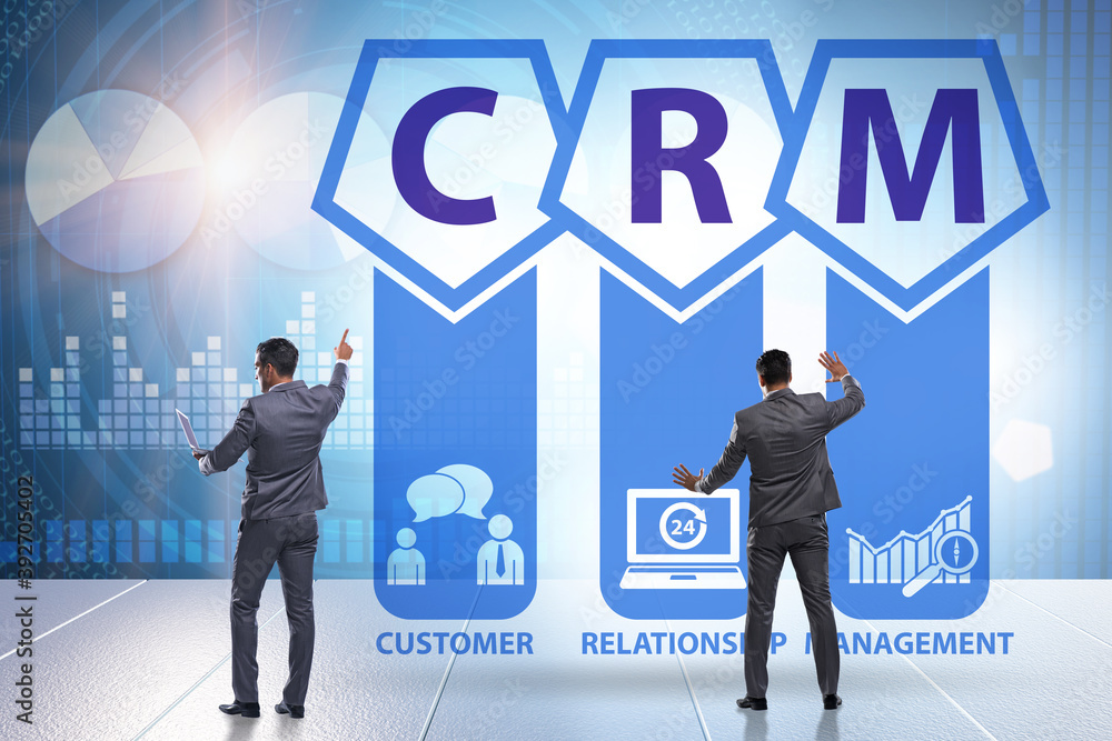 CRM custromer relationship management concept with businessman CRM custromer relationship management concept with businessman