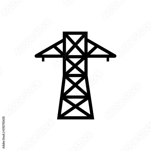 Power line icon, logo isolated on white background