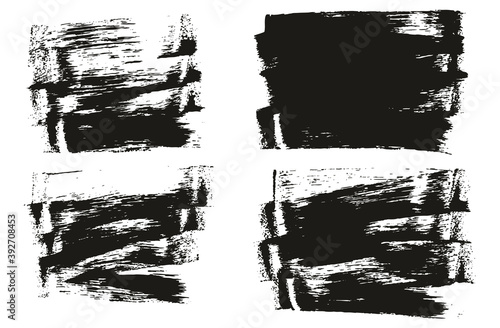 Flat Sponge Thin Artist Brush Short Background High Detail Abstract Vector Background Set 