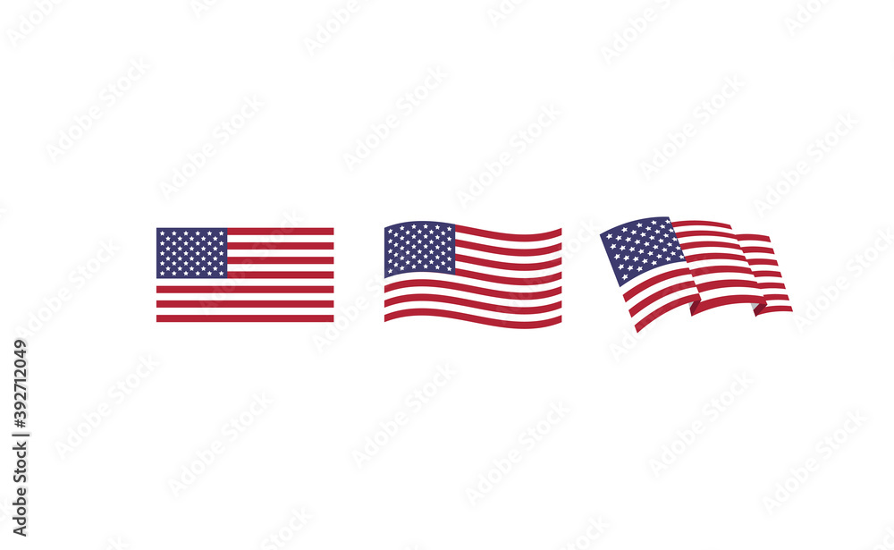 Flag of the United States of America. USA national symbol vector. Flag of the United States of America. USA national symbol vector.