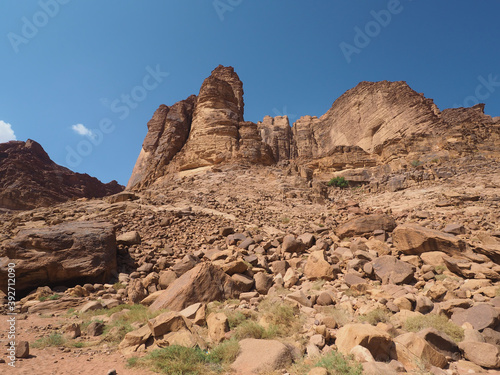 Rubble  stone debris in Wadi Rum