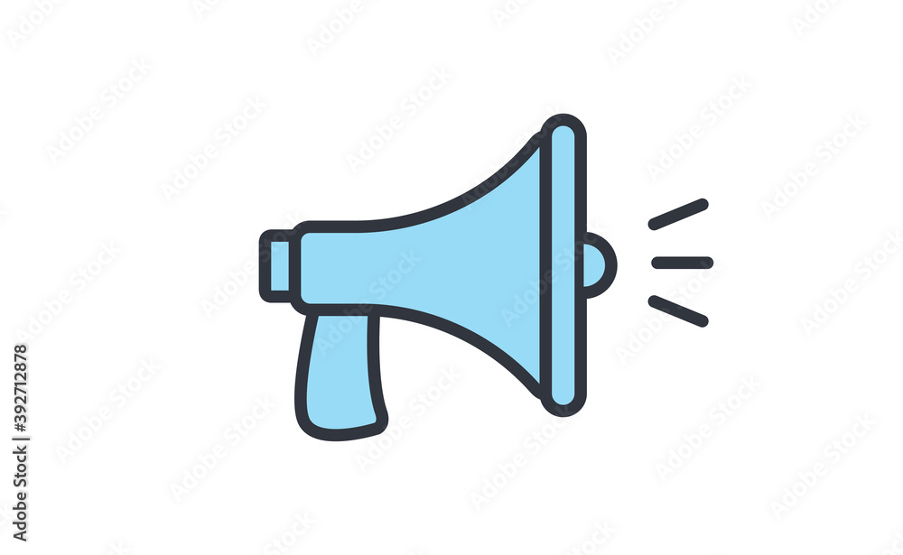 Loudspeaker megaphone linear vector icon Loudspeaker megaphone linear vector icon