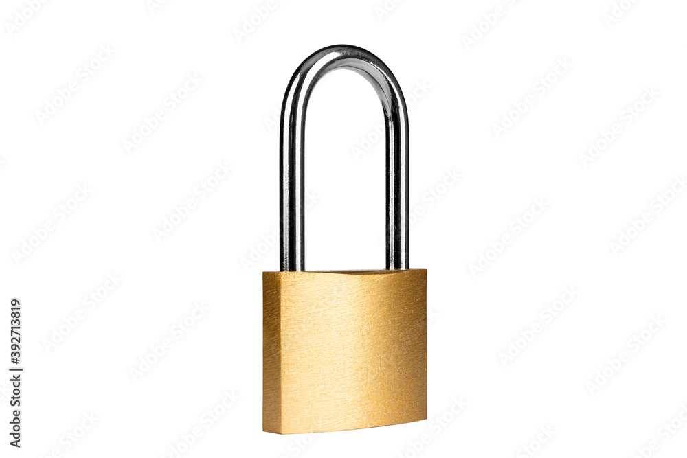Padlock gold padlock isolated on white background. Padlock gold padlock isolated on white background.