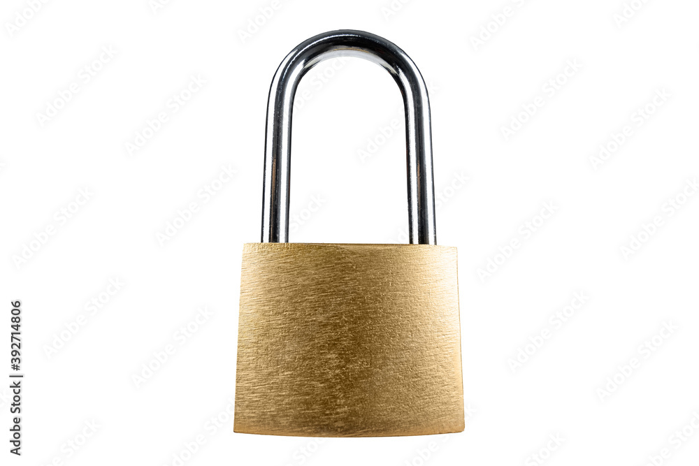 Padlock gold padlock isolated on white background. Padlock gold padlock isolated on white background.