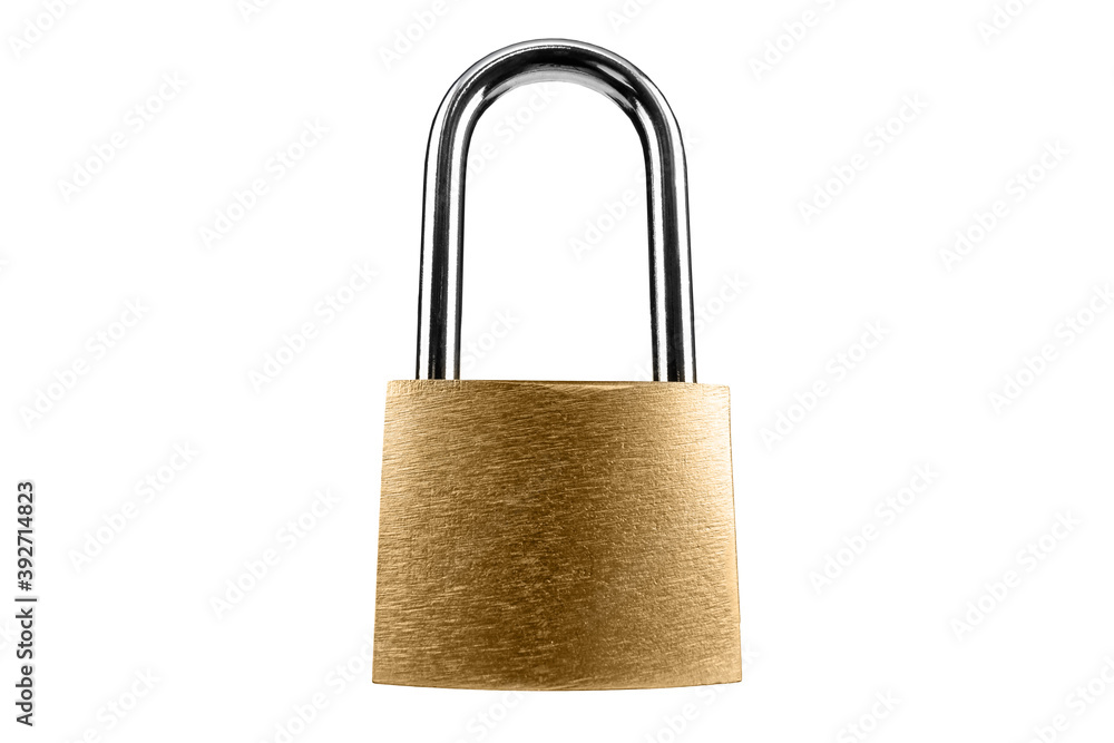 Padlock gold padlock isolated on white background. Padlock gold padlock isolated on white background.