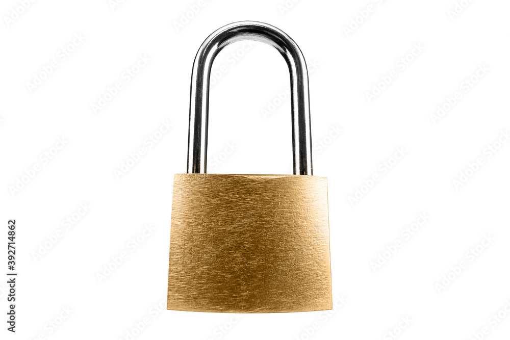 Padlock gold padlock isolated on white background. Padlock gold padlock isolated on white background.