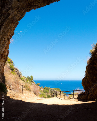 The start of the coastal trail of the Zingaro natural reserve in Sicily, Italy