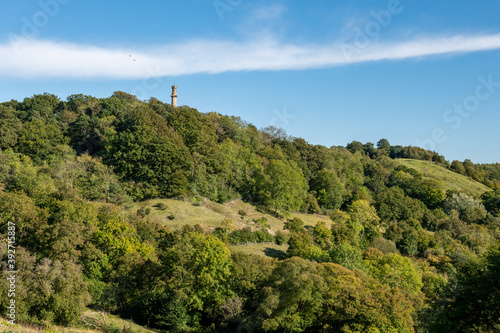 Landscape photo of the Admiral Hood Monument on the Polden Way footpath in Compton Dundon in Somerset photo