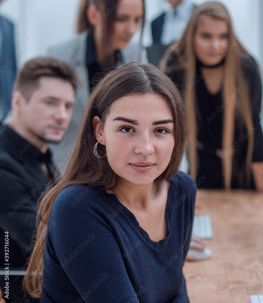 portrait of a young business woman at the workplace portrait of a young business woman at the workplace