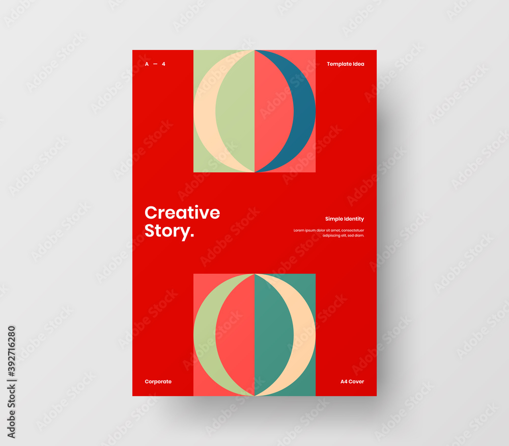 Fototapeta premium Geometric business cover design. Corporate identity abstract vector illustration brochure template.
