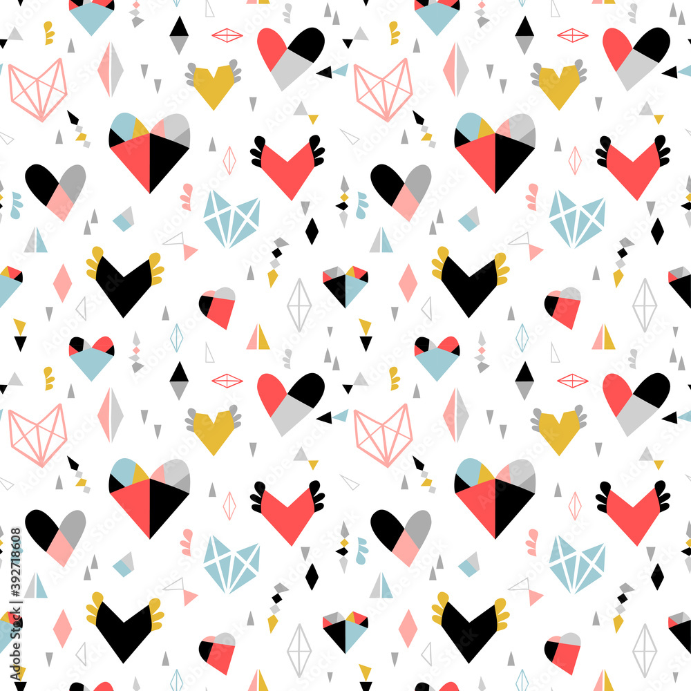 Vector seamless pattern with heart Vector seamless pattern with heart